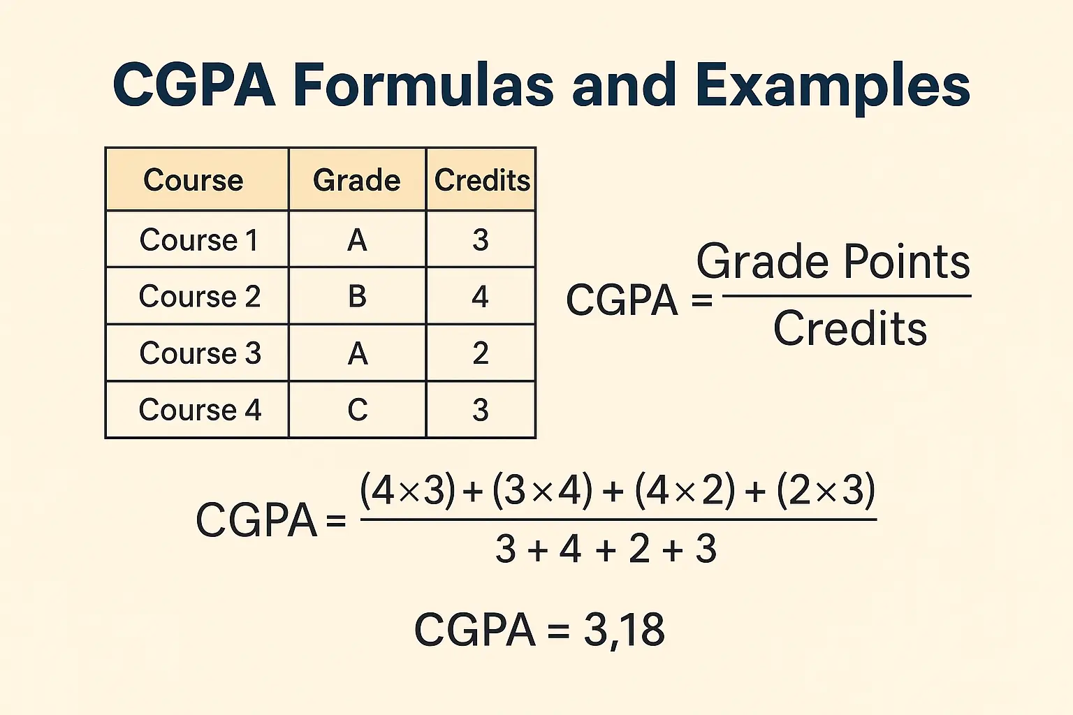 cgpa formulas and examples